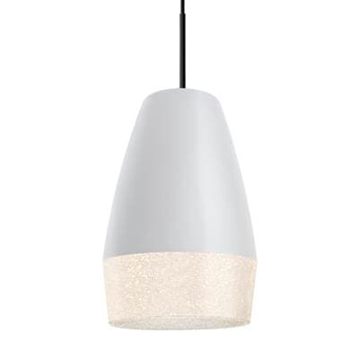 Besa Lighting Abu 12 Cord Pendant, White, Glitter, Black Finish, 1X60W Max E26 Base
