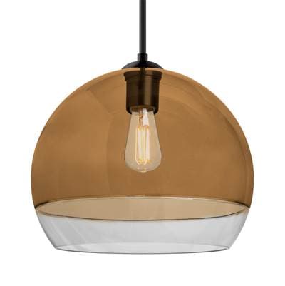 Besa Lighting Ally 12 Cord Pendant, Amber, Clear, Black Finish, 1X8W Led Filament by Besa Lighting