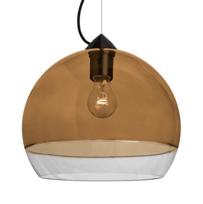 Besa Lighting Ally 12 Cable Pendant, Amber, Clear, Black Finish, 1X 60W Max E26 Base