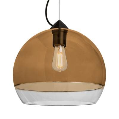Besa Lighting Ally 12 Cable Pendant, Amber, Clear, Black Finish, 1X8W Led Filament