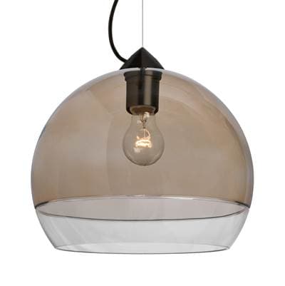 Besa Lighting Ally 12 Cable Pendant, Smoke, Clear, Black Finish, 1X 60W Max E26 Base