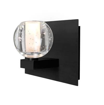 Besa Lighting Boca Vanity, Clear Bubble, Black Finish, 1X40W G9 Base by Besa Lighting