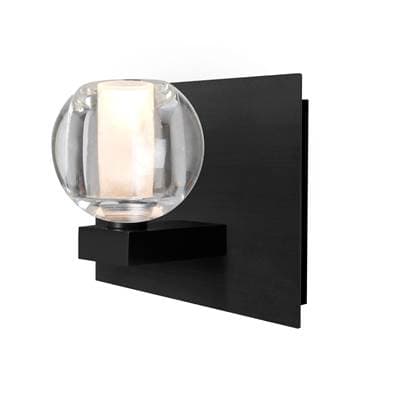 Besa Lighting Boca Vanity, Clear, Black Finish, 1X40W G9 Base by Besa Lighting