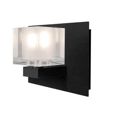 Besa Lighting Bolo Vanity, Clear, Frost, Black Finish, 1X3W Led by Besa Lighting