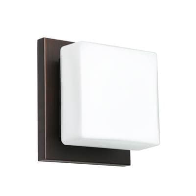 Besa Lighting Alex Mini Sconce, Opal Matte, Bronze Finish, 1X50W G9