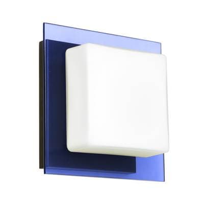Besa Lighting Alex Mini Sconce, Opal, Blue, Bronze Finish, 1X50W G9 by Besa Lighting