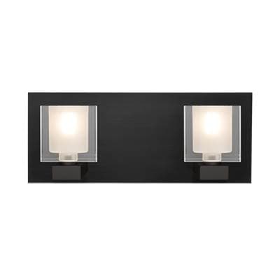 Besa Lighting Bolo Vanity, Clear, Frost, Black Finish, 2X3W Led