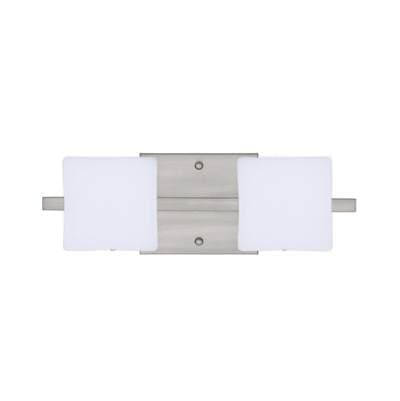 Besa Lighting Alex Vanity, Opal Matte, Satin Nickel Finish, 2X5W Led by Besa Lighting