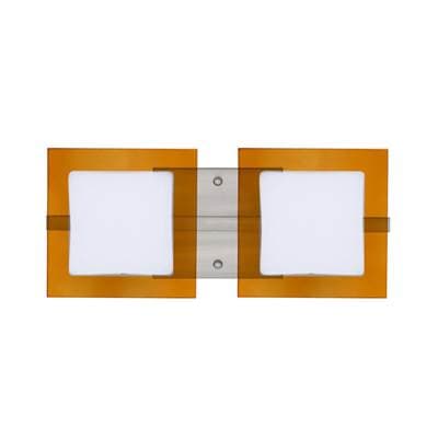 Besa Lighting Alex Vanity, Opal, Armagnac, Satin Nickel Finish, 2X5W Led by Besa Lighting