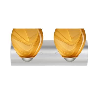 Besa Lighting Bolla Vanity, Honey, Satin Nickel Finish, 2X60W Medium Base by Besa Lighting