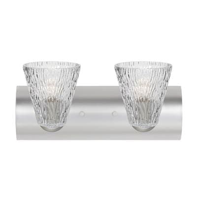 Besa Lighting Nico 5 Vanity, Clear Stone, Satin Nickel, 2X9W Led