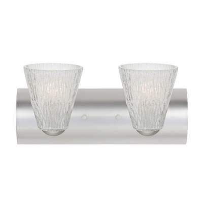 Besa Lighting Nico 5 Vanity, Glitter Stone, Satin Nickel, 2X9W Led