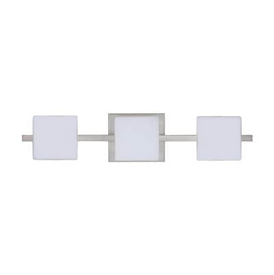 Besa Lighting Alex Vanity, Opal Matte, Satin Nickel Finish, 3X5W Led by Besa Lighting