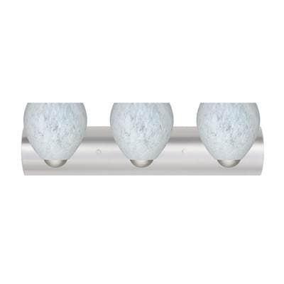 Besa Lighting Bolla Vanity, Carrera, Satin Nickel Finish, 3X9W Led by Besa Lighting