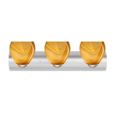 Besa Lighting Bolla Vanity, Honey, Satin Nickel Finish, 3X9W Led by Besa Lighting