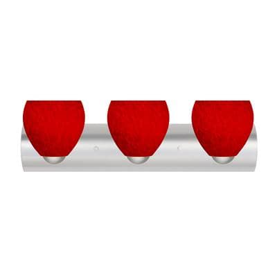 Besa Lighting Bolla Vanity, Red Cloud, Satin Nickel Finish, 3X9W Led by Besa Lighting