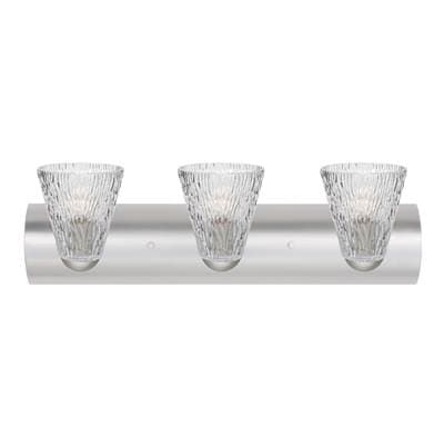 Besa Lighting Nico 5 Vanity, Clear Stone, Satin Nickel, 3X9W Led