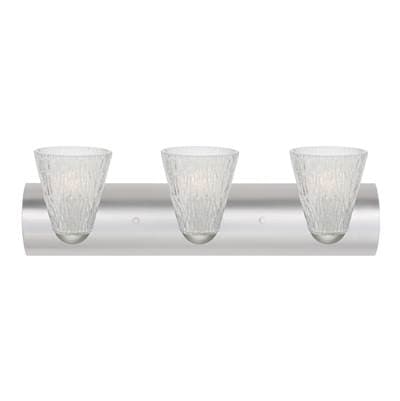 Besa Lighting Nico 5 Vanity, Glitter Stone, Satin Nickel, 3X60W Medium Base