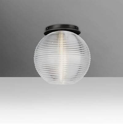 Besa Lighting Kristall 8 Ceiling, Clear, Black Finish, 1X60W E26 Base