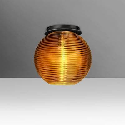Besa Lighting Kristall 8 Ceiling, Amber, Black Finish, 1X9W Led
