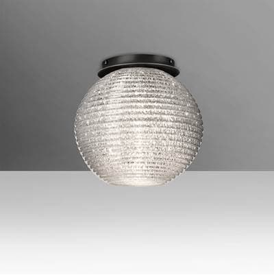 Besa Lighting Kristall 8 Ceiling, Glitter, Black Finish, 1X60W E26 Base