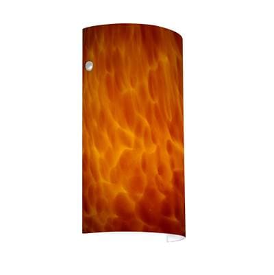 Besa Lighting Tamburo 7 Wall Sconce, Amber Cloud, Polished Nickel Cap Finish, 1X8W Led - Polished...