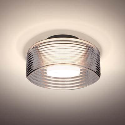 Besa Lighting Belu Ceiling, Smoke Shade, Black Finish, 1X5W Led