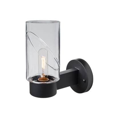 Besa Lighting Blink Outdoor Sconce, Clear, Clear, Black Finish, 1X60W Max E26 Base