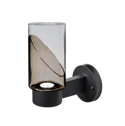 Besa Lighting Blink Outdoor Sconce, Smoke, Clear, Black Finish, 1X4W Led by Besa Lighting