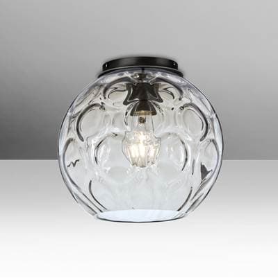 Besa Lighting Bombay Ceiling, Clear, Black Finish, 1X60W 60W Max E26 Base