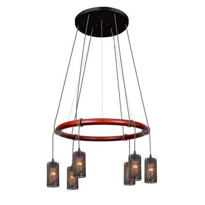Besa Lighting Cirque 120V Suspension, Silver Cord with Mesh Shades, 6X60W Medium Base by Besa Lighting