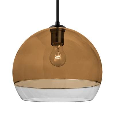 Besa Lighting Ally 12 Cord Pendant for Multiport Canopy, Amber, Clear, Black Finish, 1X60W Max...
