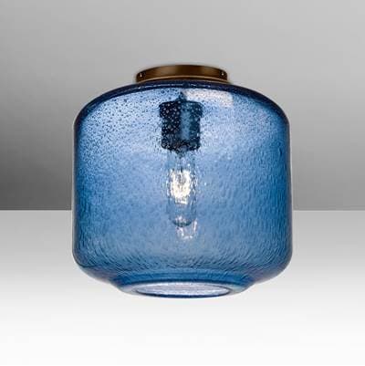 Besa Lighting Niles 10 Ceiling, Blue Bubble, Bronze, 1X4W Led Filament