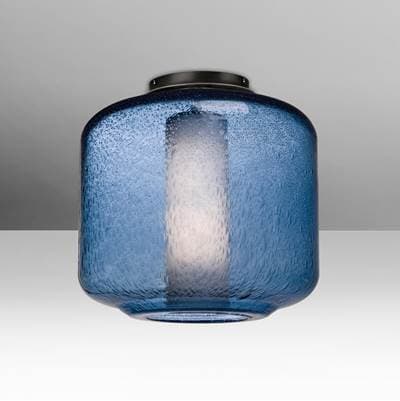 Besa Lighting Niles 10 Ceiling, Blue Bubble, Opal, Black, 1X60W Max E26 Base