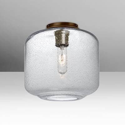 Besa Lighting Niles 10 Ceiling, Clear Bubble, Bronze, 1X4W Led Filament by Besa Lighting