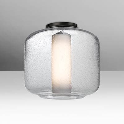 Besa Lighting Niles 10 Ceiling, Clear Bubble, Opal, Black, 1X60W Max E26 Base