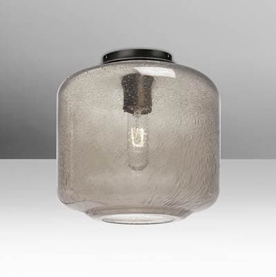 Besa Lighting Niles 10 Ceiling, Smoke Bubble, Black, 1X60W Max E26 Base