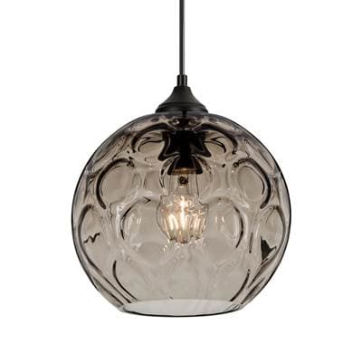 Besa Lighting Bombay Pendant, Smoke, Black Finish, 1X 60W Max E26 Base by Besa Lighting