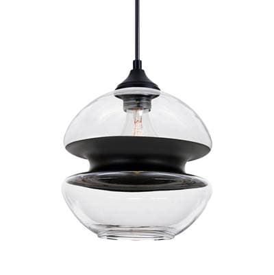 Besa Lighting Hula 8 Outdoor Pendant, Clear, Black, Black Finish, 1X 60W Max E26 Base