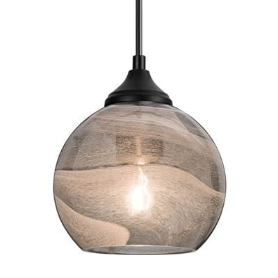 Besa Lighting Jilly Outdoor Pendant, Vapor Smoke, Black Finish, 1X 60W Max E26 Base