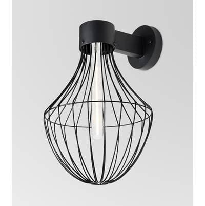 Besa Lighting Sultana Flare Wall Sconce, Black Finish, 1X60W Medium Base
