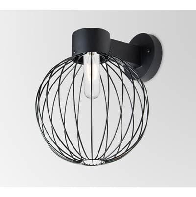 Besa Lighting Sultana Globe Wall Sconce, Black Finish, 1X60W Medium Base