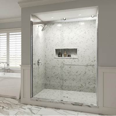 Basco - Brushed Nickel With Aquaglidexp Clear Glass by Basco