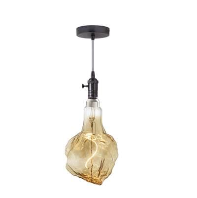 Bulbrite 4W Led Glacier Natural Shaped Grand 2200K Filament W/ Gunmetal Black Pendant with Silver... by Bulbrite