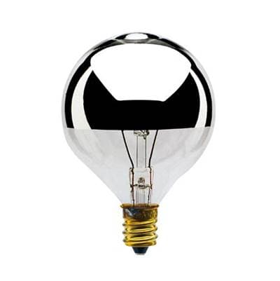 Bulbrite 25W G16 Half Mirror E12 120V - Half Chrome