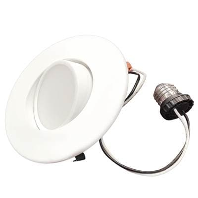 Bulbrite 9W Led 4'' Downlight Adjustable Retrofit W/gimbal 2700K White Round Dimmable Ja8 120V -... by Bulbrite