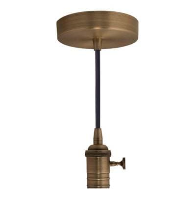 Bulbrite Pend Dir Wire Vint Socket Warm Gold-blk Cord