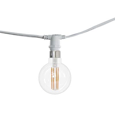 Bulbrite Dimmable String Light - White - Bulbs Included: 4W G16 LED (15 Pcs) E12 Base 2700 120...