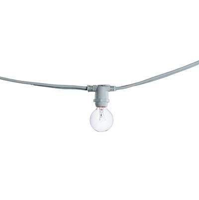 Bulbrite 25' String Light 15 Sockets Kit White W/10w G12 White E12 Lamps - Clear
