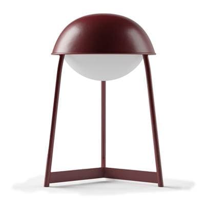 Bulbrite Cordless Table Lamp Helmet - Oxblood
